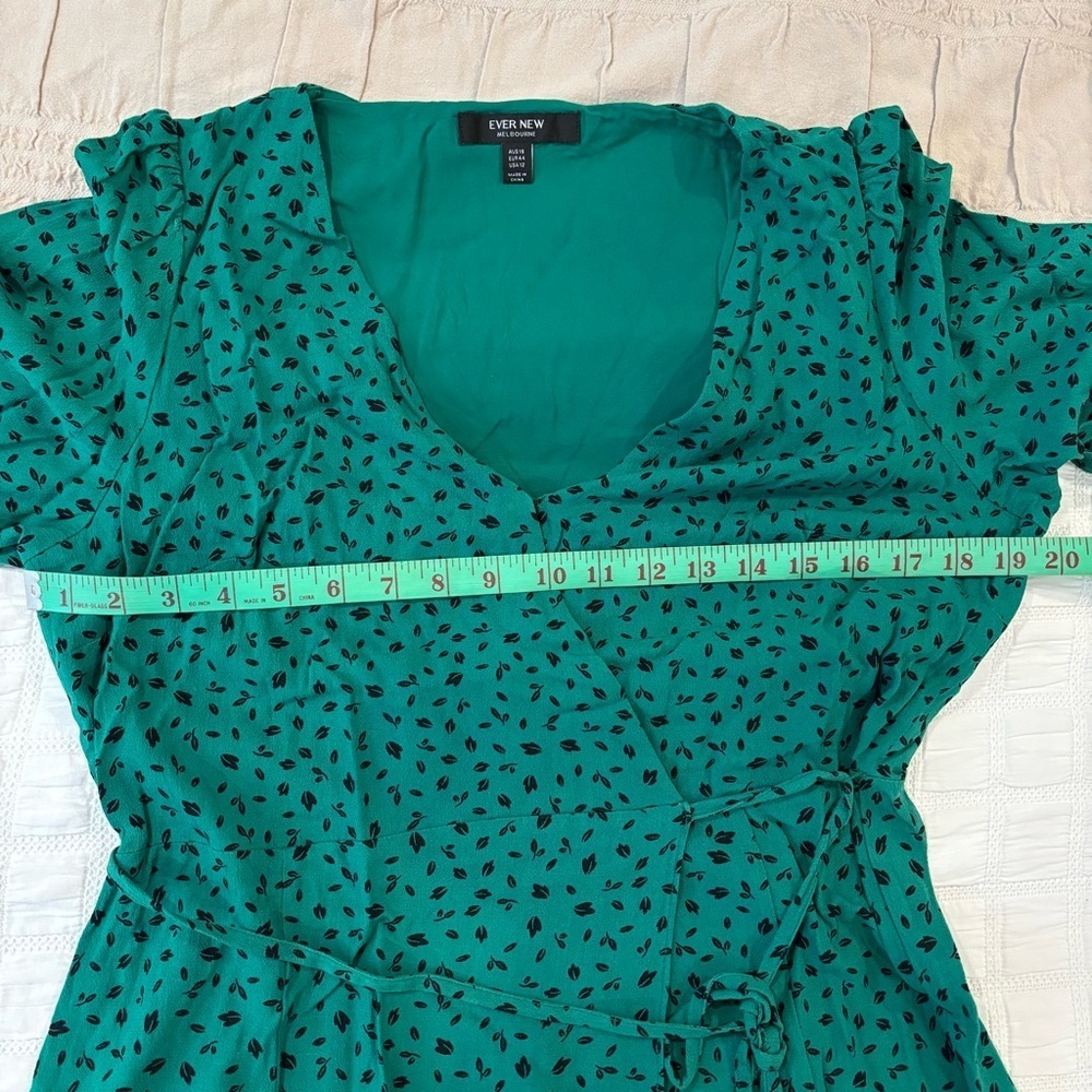 Ever New Emerald Green Long Sleeve Wrap Midi Dress - Picture 10 of 12